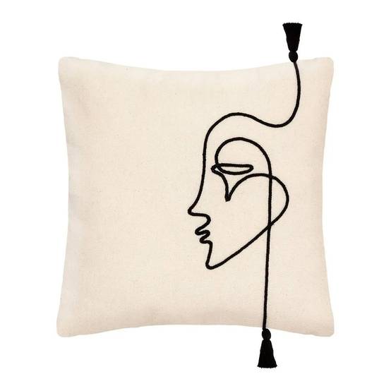 Housse de Coussin Déco "Corde" 40x40cm Ivoire - Image 1
