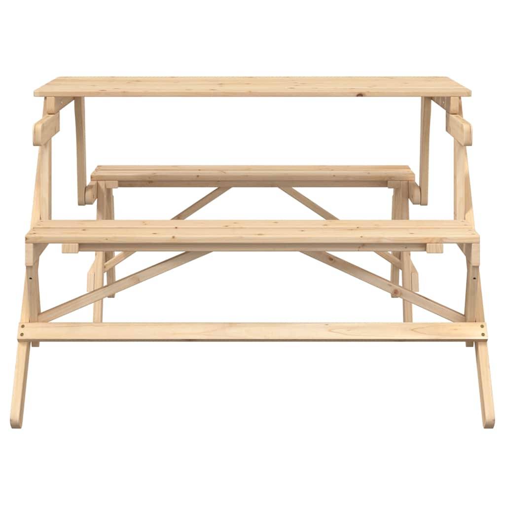 PANGIVO - Table de pique-nique avec bancs sapin massif 2 en 1 convertible 110 x 63 x 80 cm - PANGIVO - Image 4