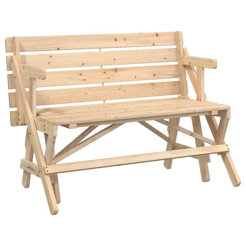 PANGIVO - Table de pique-nique avec bancs sapin massif 2 en 1 convertible 110 x 63 x 80 cm - PANGIVO - Image 8