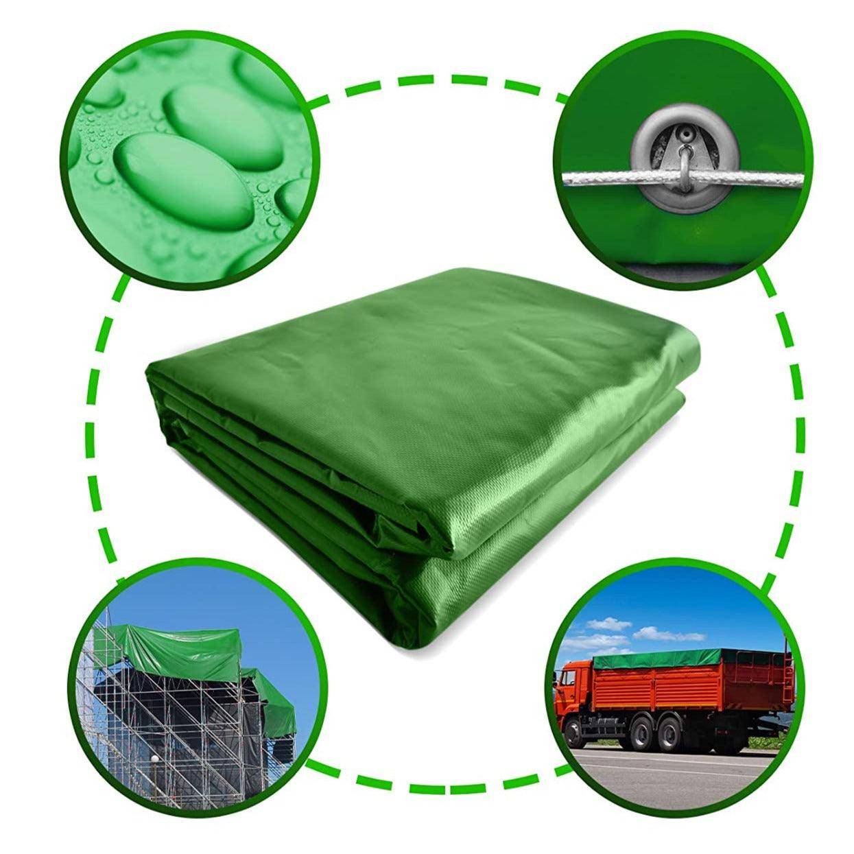 Bâche de protection imperméable résistante aux intempéries polyester revêtu de pvc 650 g m² couverture étanche d'extérieur camion meuble de jardin bo - Image 3
