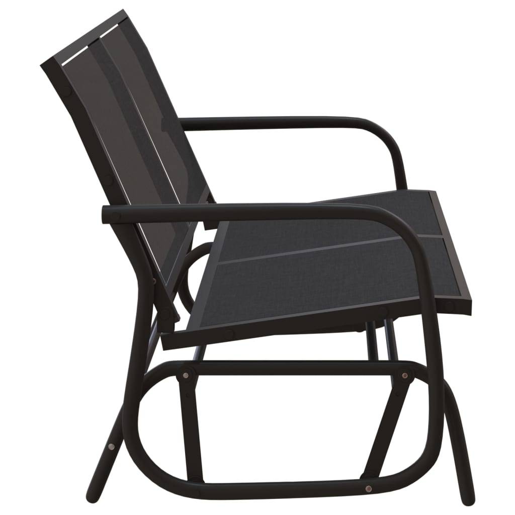 Vidaxl - Banc oscillant de jardin noir 120,5x76x86,5 cm textilène/acier vidaXL 362708 - Image 5