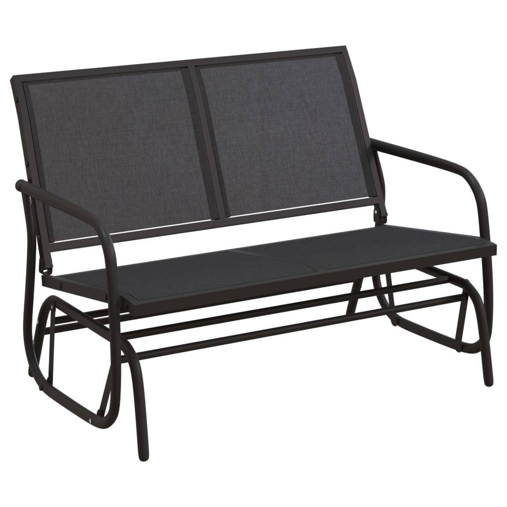 Vidaxl - Banc oscillant de jardin noir 120,5x76x86,5 cm textilène/acier vidaXL 362708 - Image 2