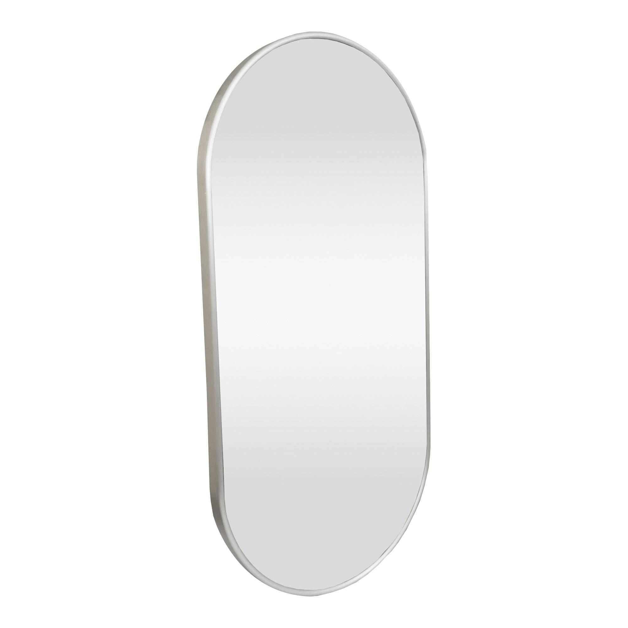 Helloshop26 - Miroir mural ovale 30 x 60 cm argenté de champagne - Imagen 1