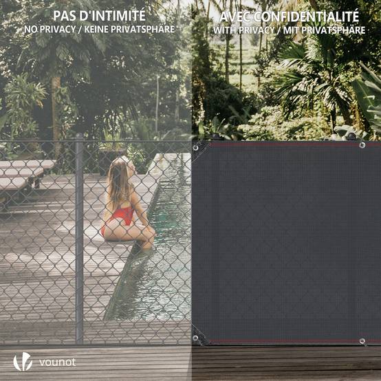 Brise vue occultant en HDPE 230g/m² 1x10m avec attaches de fixation anthracite - Image 6