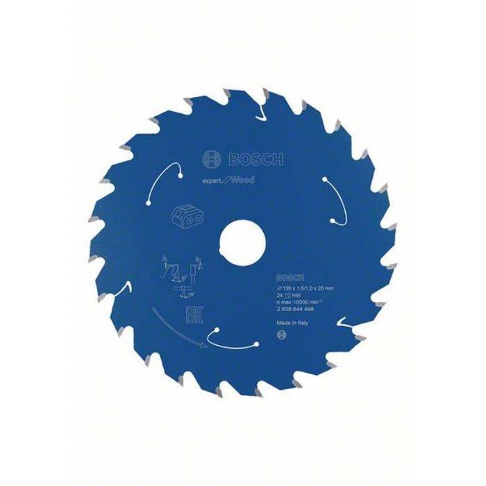 Bosch Professional - Lame scie circulaire sans-fil Expert Bois BOSCH 136 x 20 x 1.45 mm - 2608644498