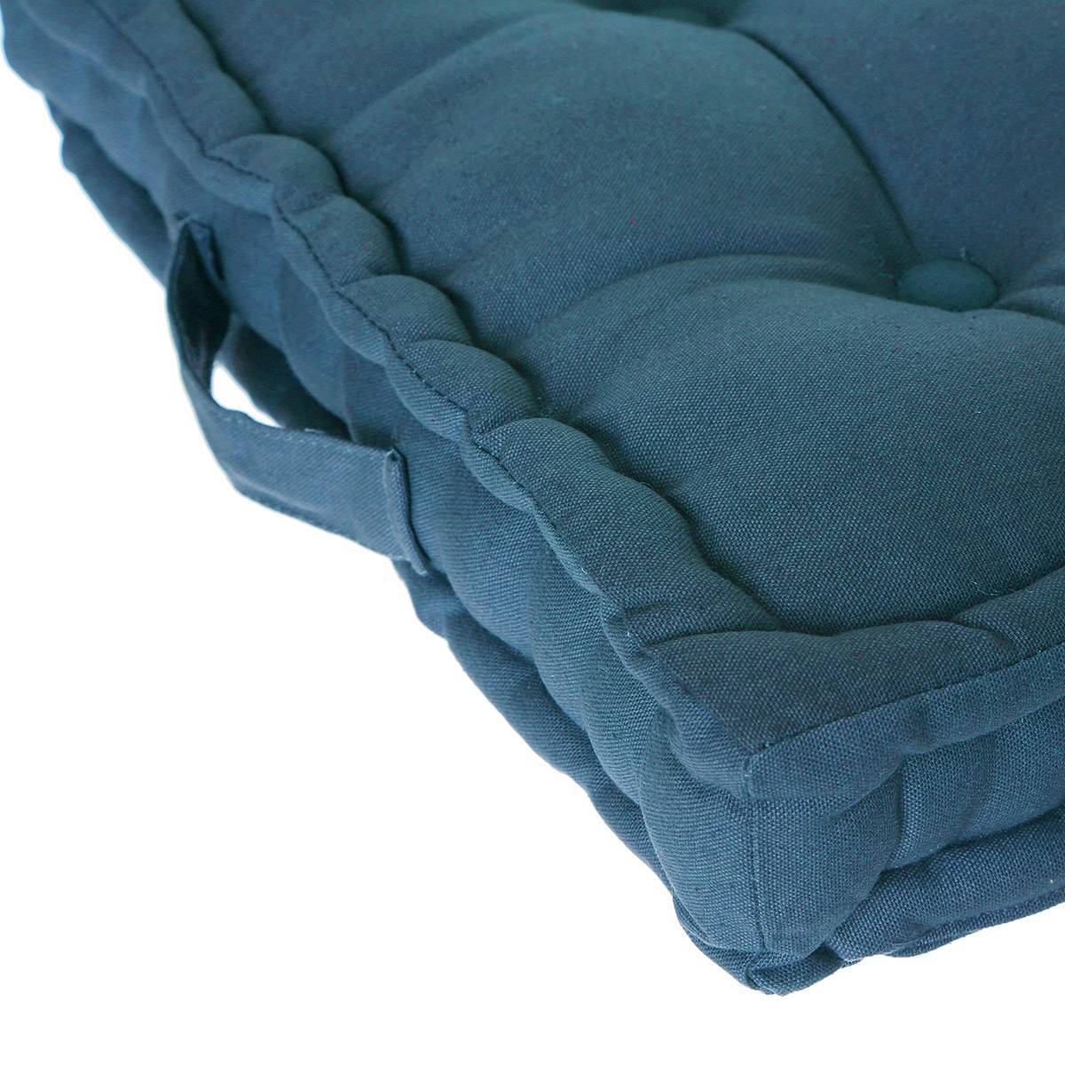Atmosphera - Coussin de sol "Anjali" bleu canard 40x40cm - Atmosphera Créateur d'intérieur - Image 4