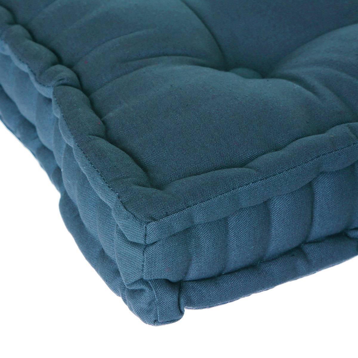 Atmosphera - Coussin de sol "Anjali" bleu canard 40x40cm - Atmosphera Créateur d'intérieur - Imagen 3