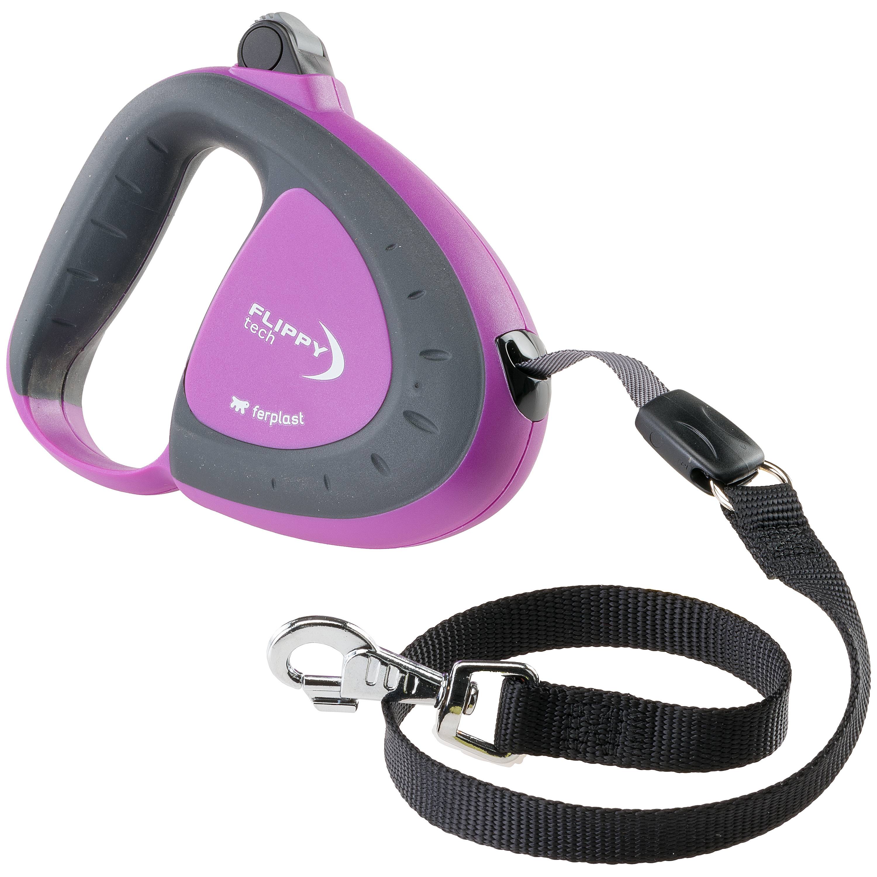Ferplast - Ferplast Laisse Chien Enrouleur FLIPPY TECH, Laisse Chiens de Taille Moyenne jusqu'à 25 Kg. Sangle Extensible max 3 m. Bouton de verrouillage et de - Imagen 1
