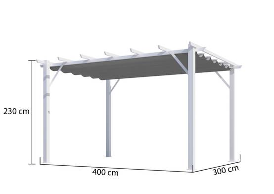 Habrita - Pergola 100% aluminium couleur grise 12 m2 - structure blanch perle Habrita - Image 2