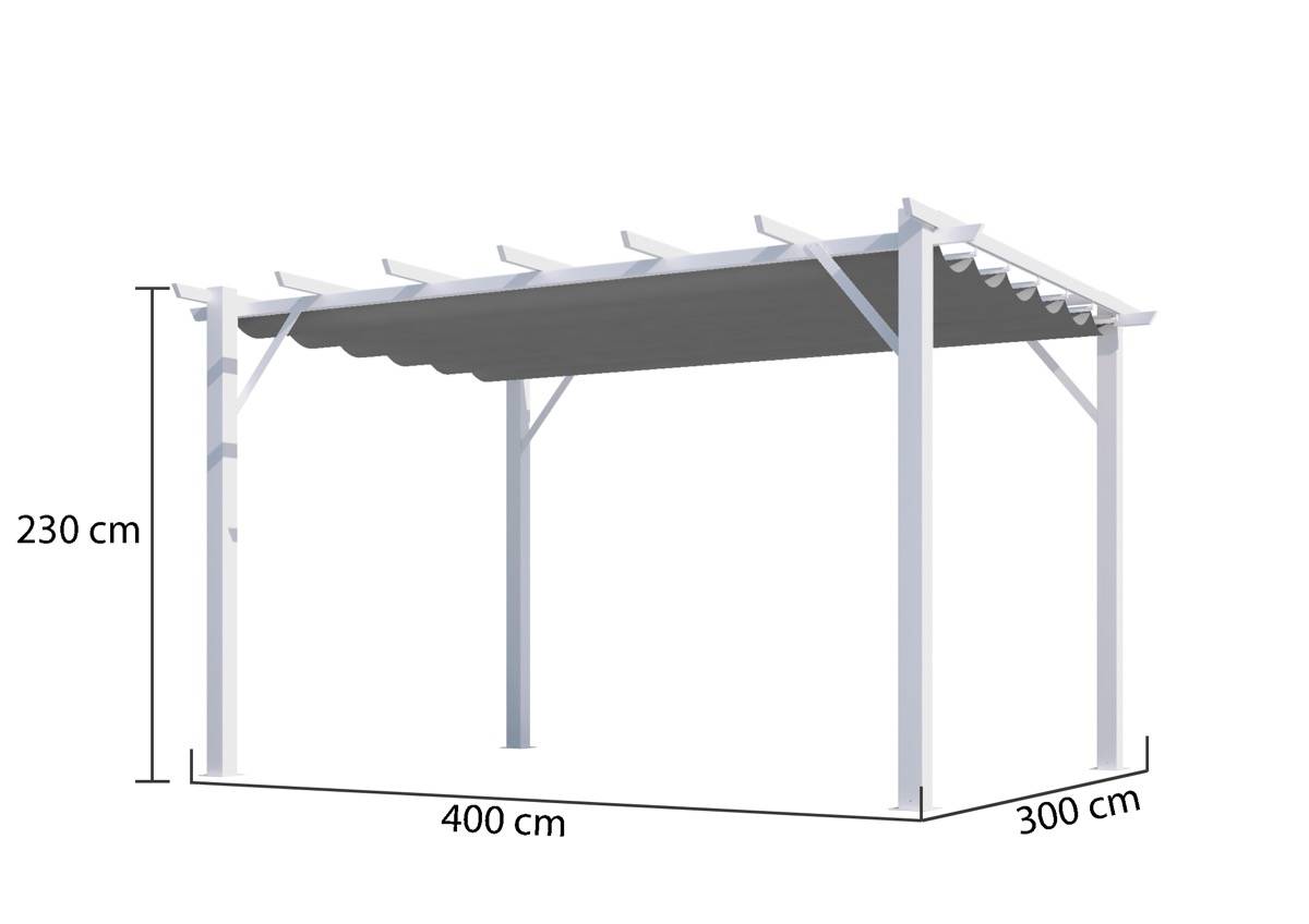 Habrita - Pergola 100% aluminium couleur grise 12 m2 - structure blanch perle Habrita - Image 2