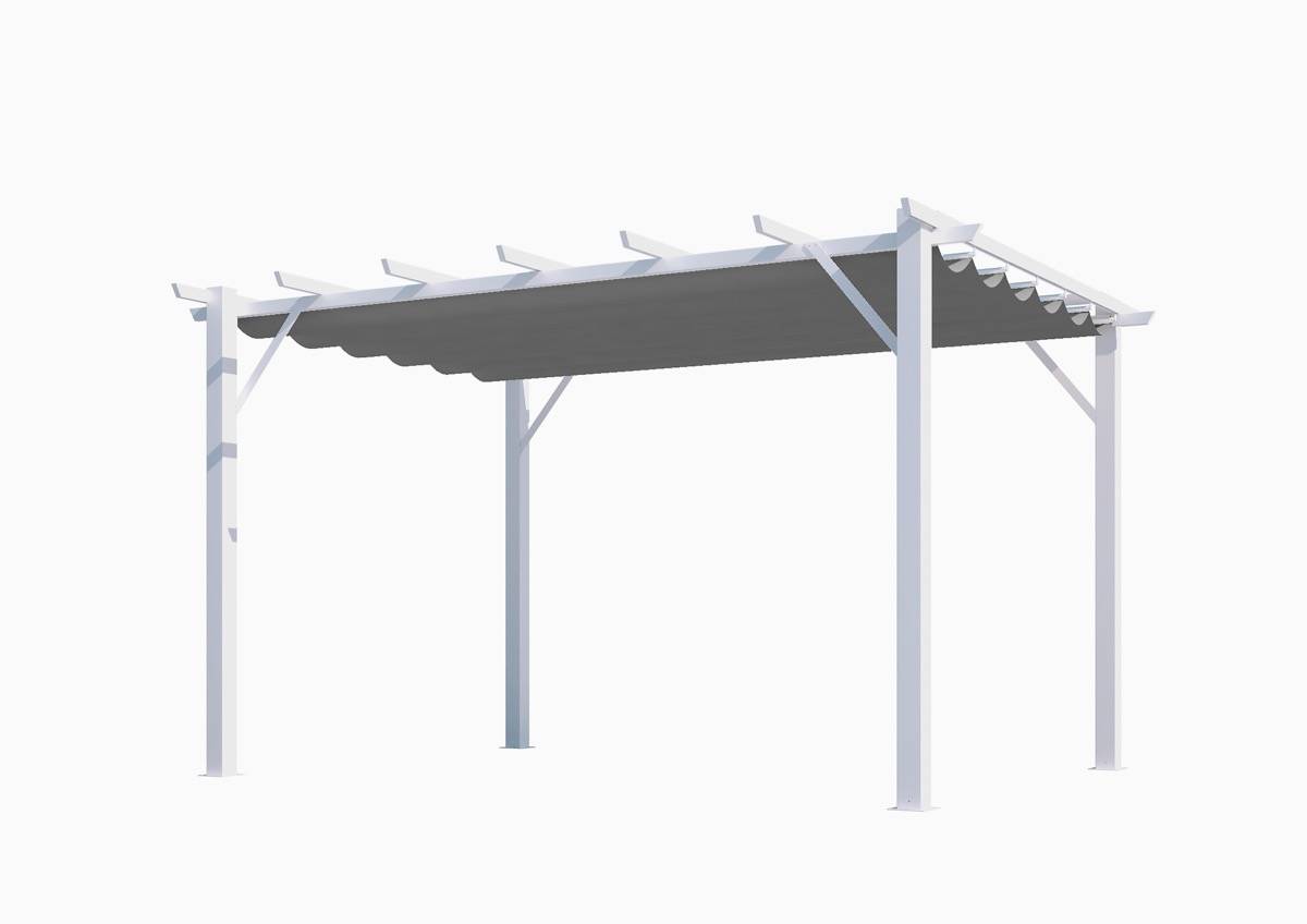 Habrita - Pergola 100% aluminium couleur grise 12 m2 - structure blanch perle Habrita - Image 1