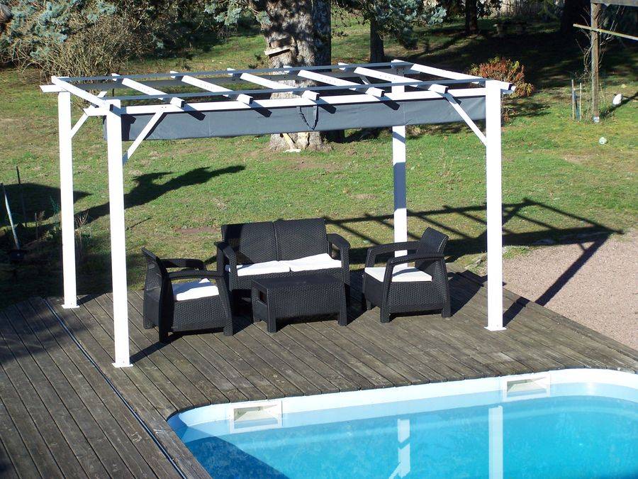 Habrita - Pergola 100% aluminium couleur grise 12 m2 - structure blanch perle Habrita - Image 4