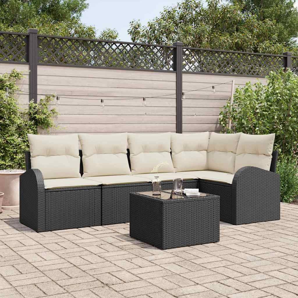 ComfortXL - Salon de Jardin 5 Places en Poly Rotin Modulable avec Table Inclus Noir – ComfortXL Outdoor Living