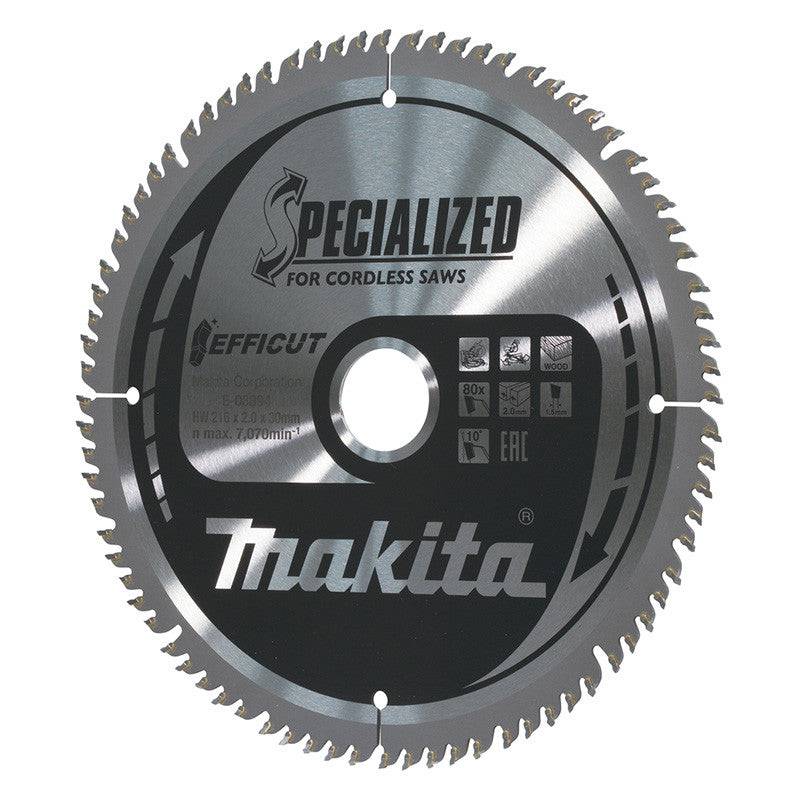 Makita - Lame carbure EFFICUT bois pour scies radiales à batterie MAKITA E-08894 216x30mm, 80 dents Makita - Imagen 2