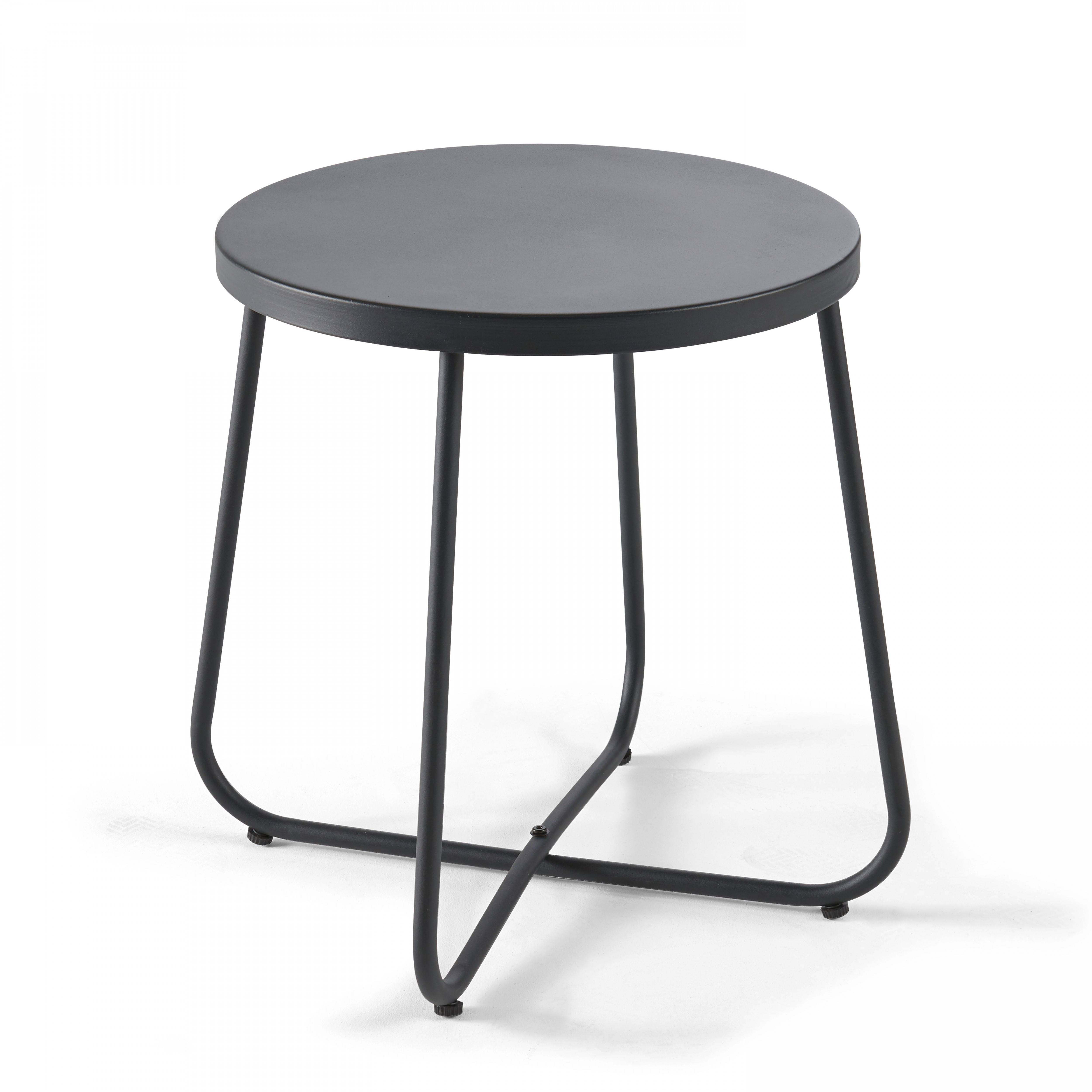 Oviala - Table basse de jardin ronde en acier noir Lagoon - Oviala - Imagen 1