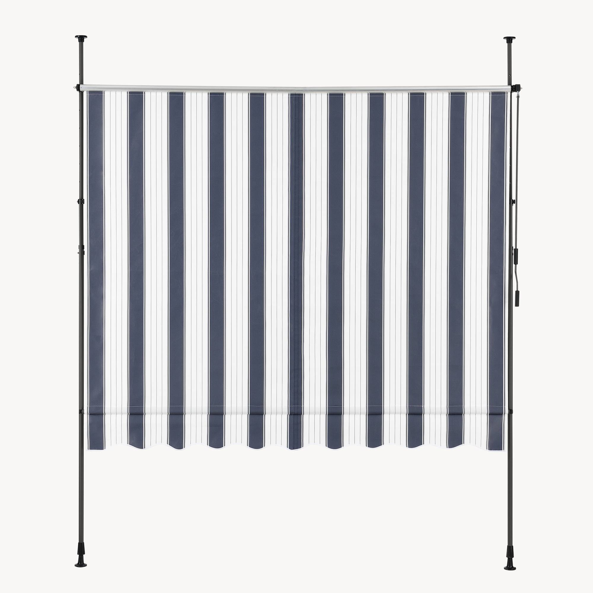 Pro.Tec - Store Banne Téléscopique Acier Polyester 300 x 120 x 220-309 cm Bleu Foncé Blanc [pro.tec] - Imagen 9