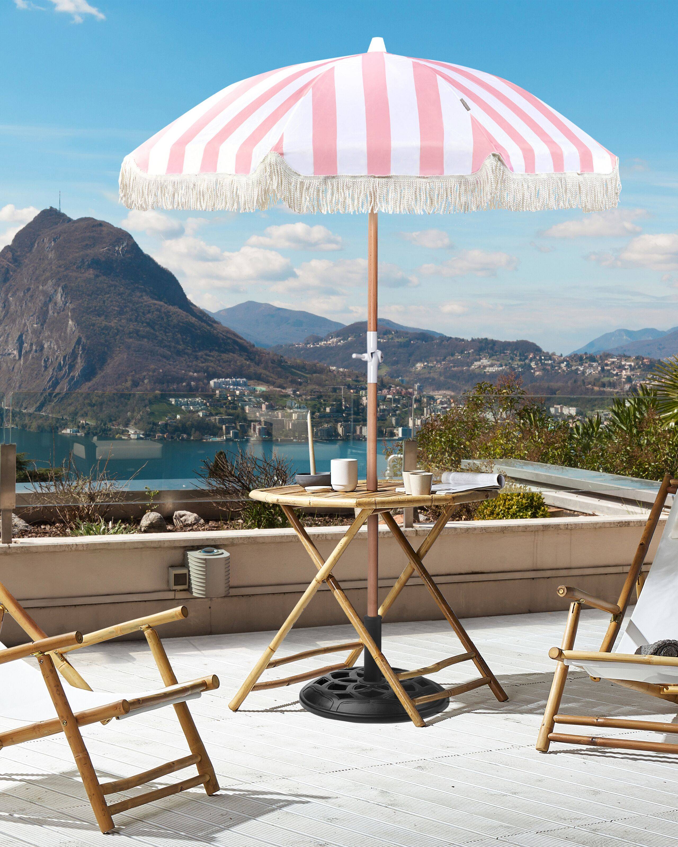 Beliani - Parasol droit Tissu Rose MONDELLO - Beliani - Imagen 1