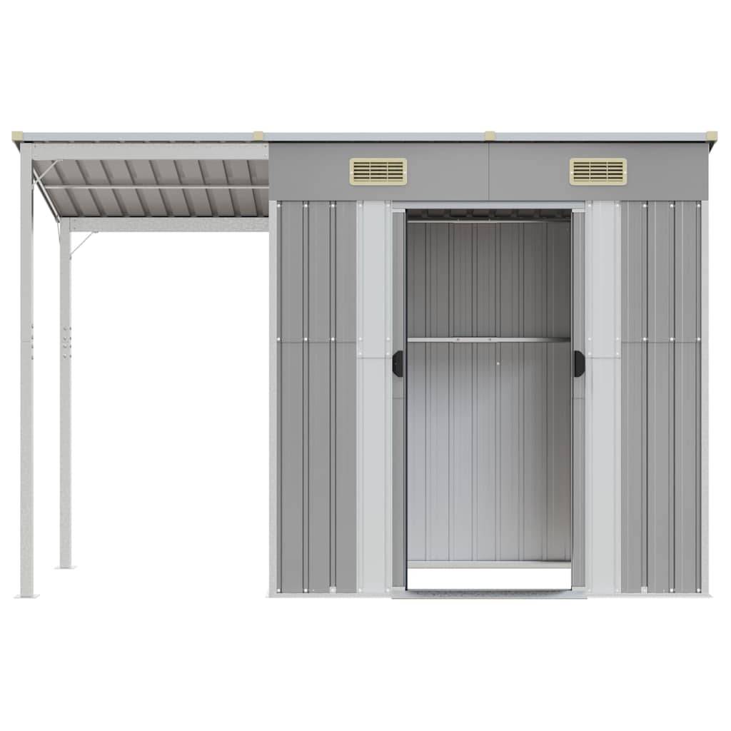 Vidaxl - Abri de jardin avec toit allongé gris clair 277x107x181 cm 3.1m² vidaXL 364525 - Image 5