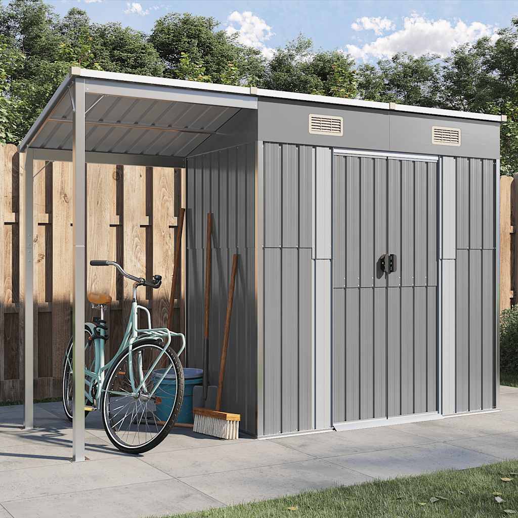 Vidaxl - Abri de jardin avec toit allongé gris clair 277x107x181 cm 3.1m² vidaXL 364525 - Image 1