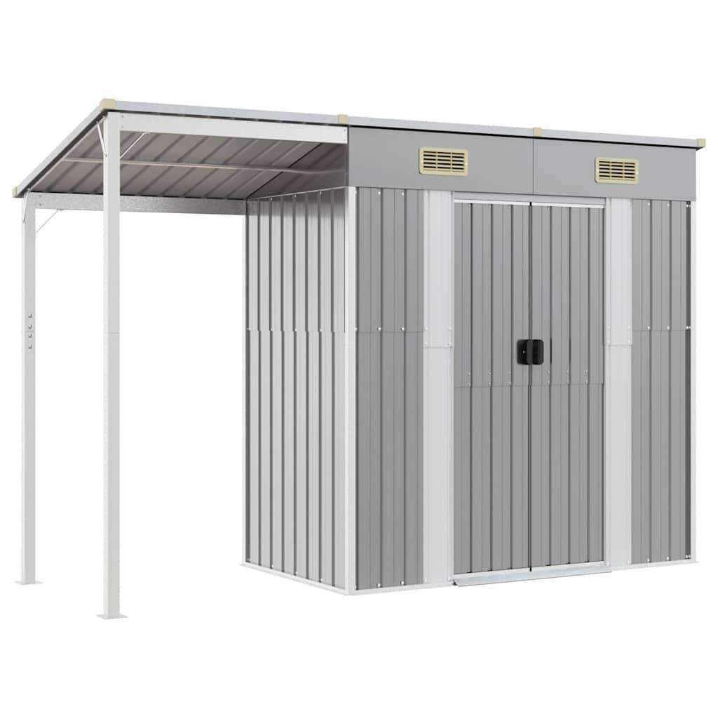Vidaxl - Abri de jardin avec toit allongé gris clair 277x107x181 cm 3.1m² vidaXL 364525 - Image 2