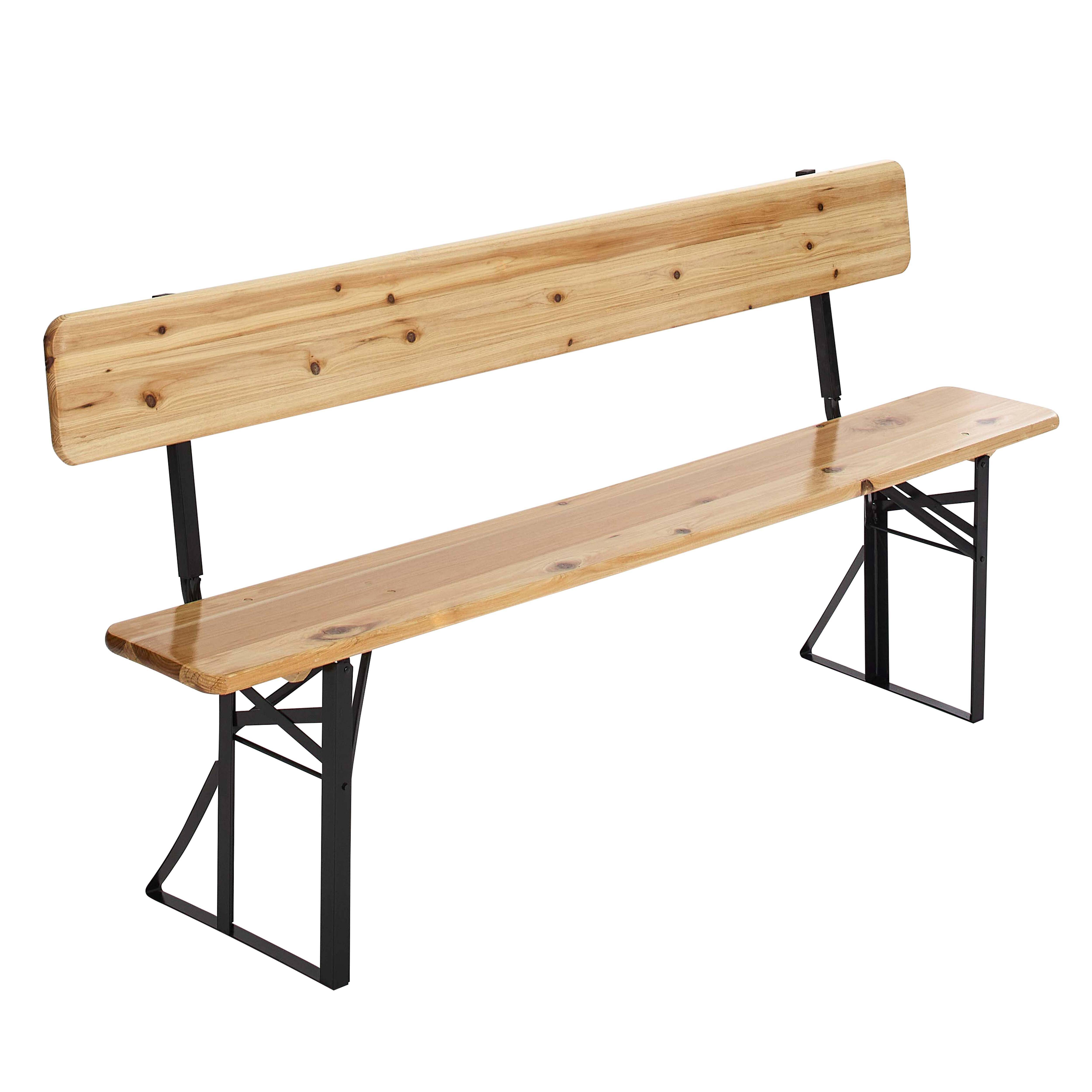 Oviala - Set brasserie avec table 180 cm et bancs avec dossier Munich - Oviala - Imagen 4