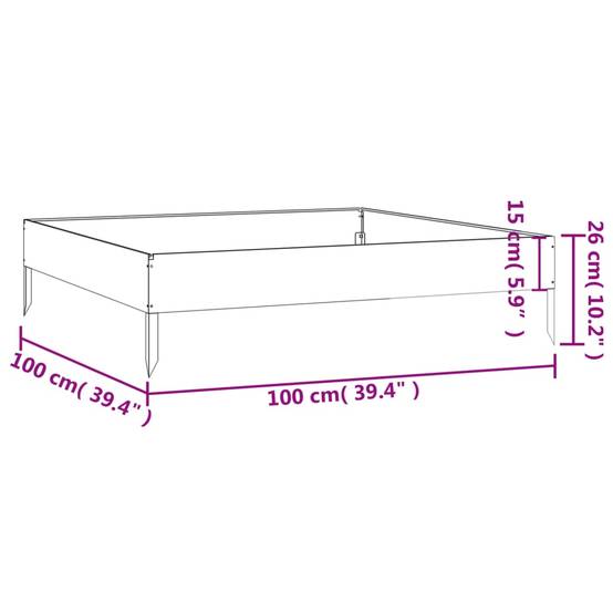 ComfortXL - Carré potager acier Corten pour jardin 100x100x26 cm – ComfortXL Outdoor Living - Image 7