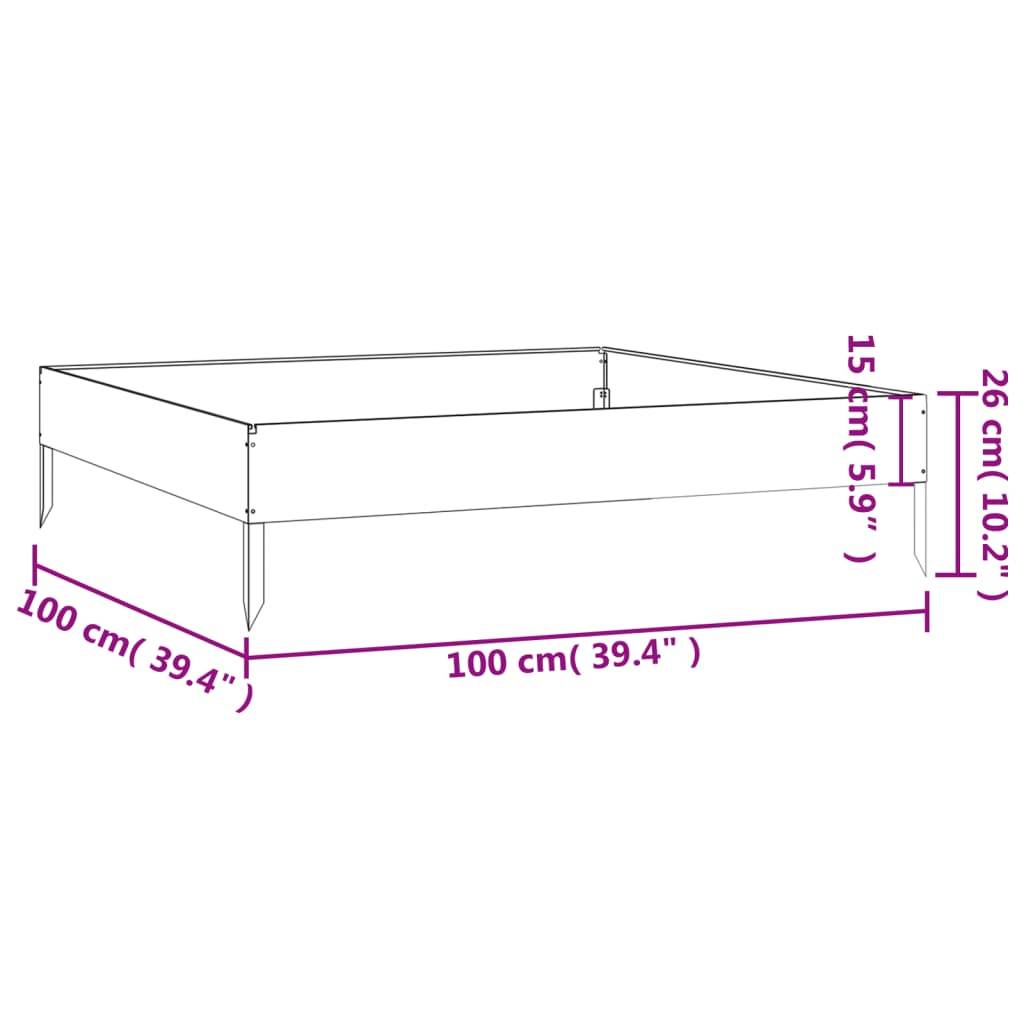 ComfortXL - Carré potager acier Corten pour jardin 100x100x26 cm – ComfortXL Outdoor Living - Image 7