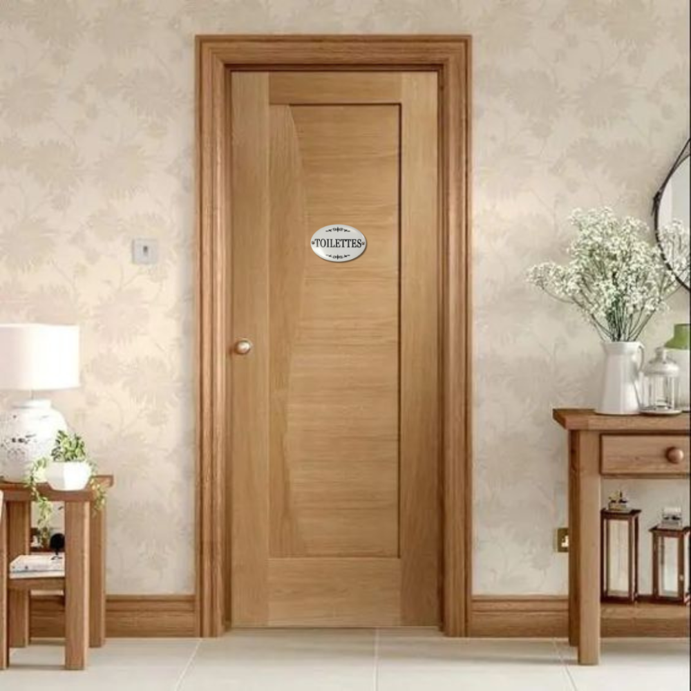 Plaque de porte décorative vintage toilettes fer blanc 10.5x8cm Chemin de campagne - Imagen 2