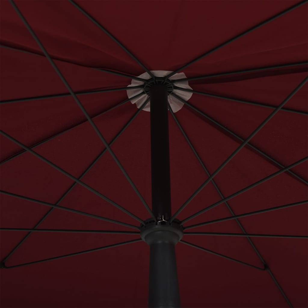 Helloshop26 - Parasol de jardin avec mât 200 x 130 cm rouge bordeaux - Imagen 5