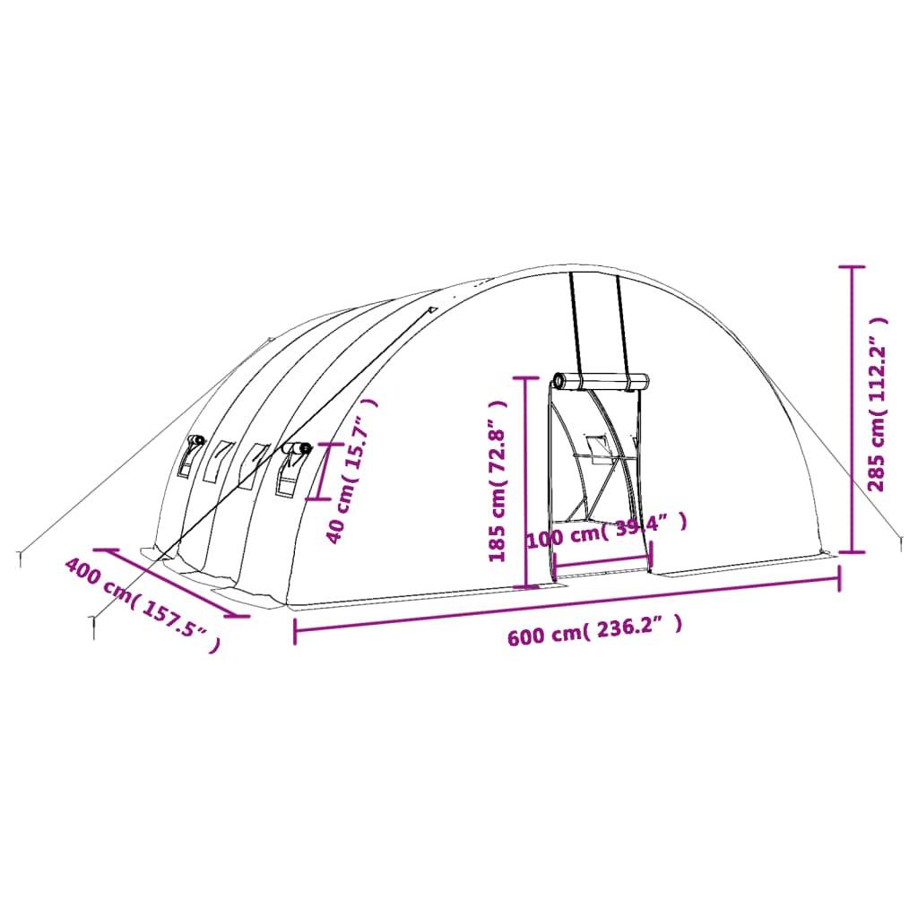 ComfortXL - Serre tunnel de jardin 24 m² en acier galvanisé pour potager Blanc – ComfortXL Outdoor Living - Image 9