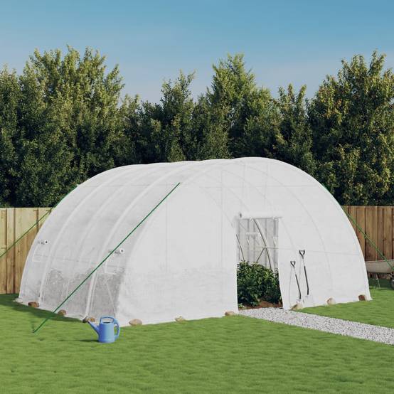 ComfortXL - Serre tunnel de jardin 24 m² en acier galvanisé pour potager Blanc – ComfortXL Outdoor Living - Image 1
