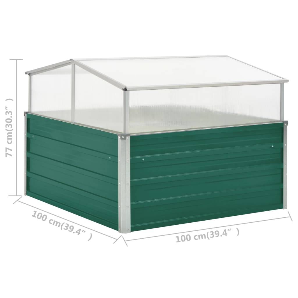 ComfortXL - Carré potager avec serre en acier et polycarbonate pour balcon terrasse Vert – ComfortXL Outdoor Living - Image 7