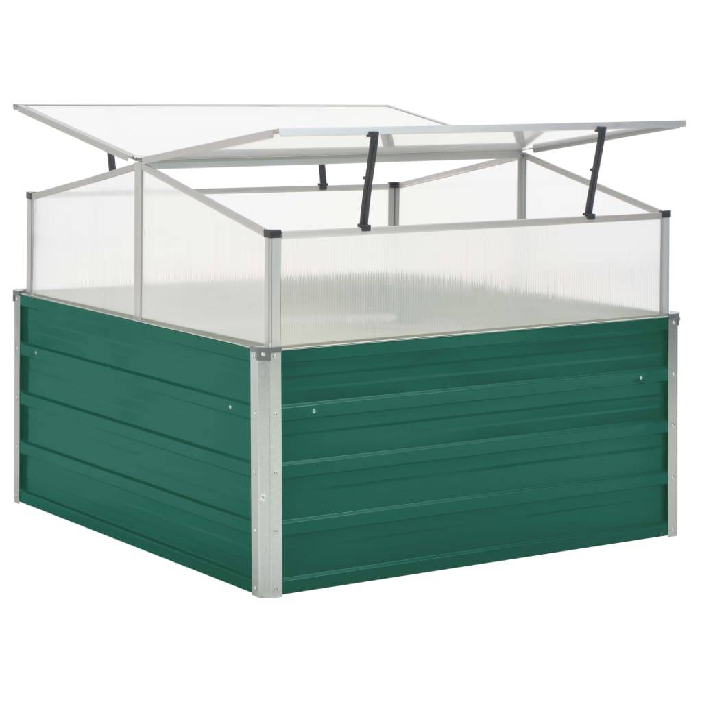 ComfortXL - Carré potager avec serre en acier et polycarbonate pour balcon terrasse Vert – ComfortXL Outdoor Living - Image 2