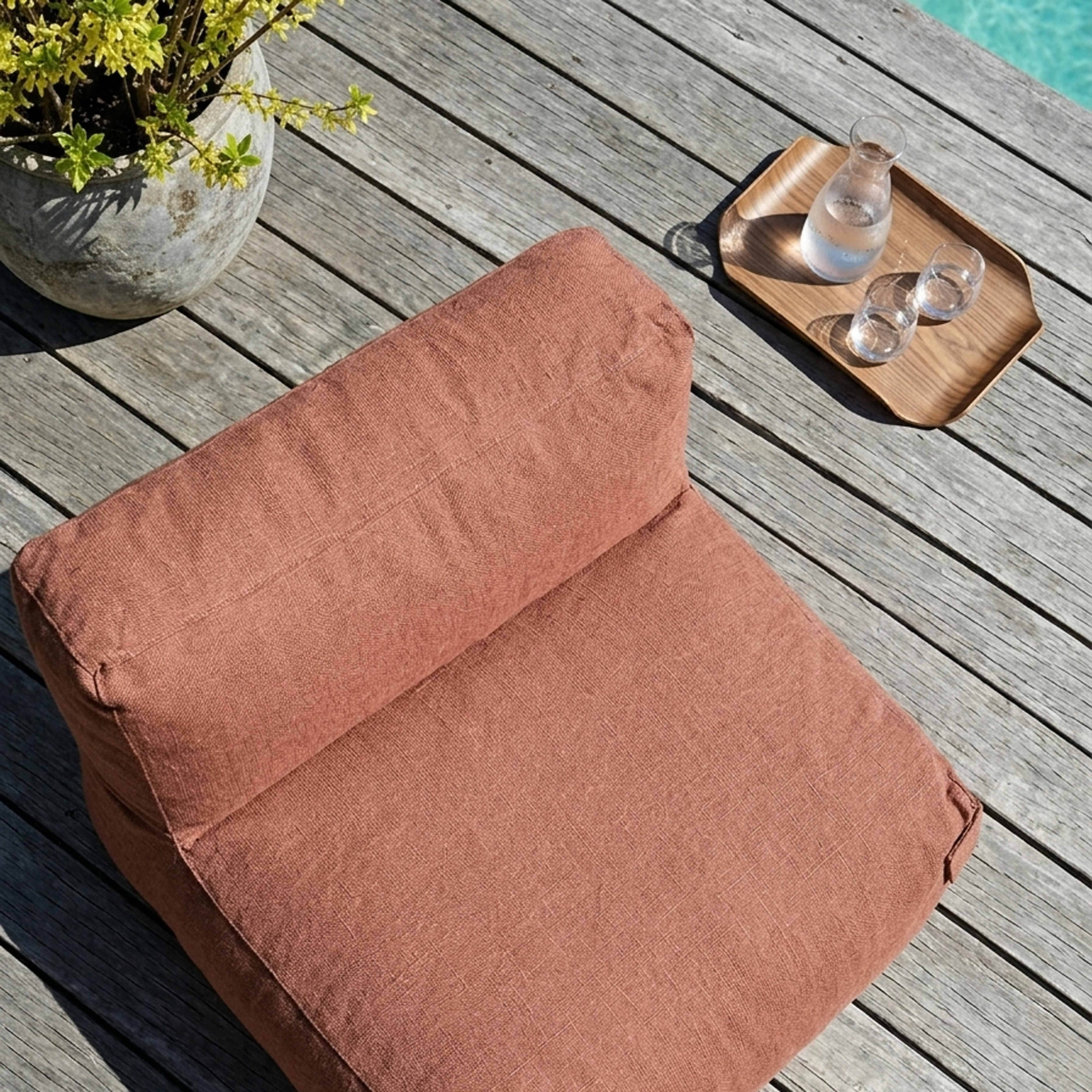 Oviala - Fauteuil de jardin pour canapé modulable terracotta Mixi - Oviala - Imagen 4