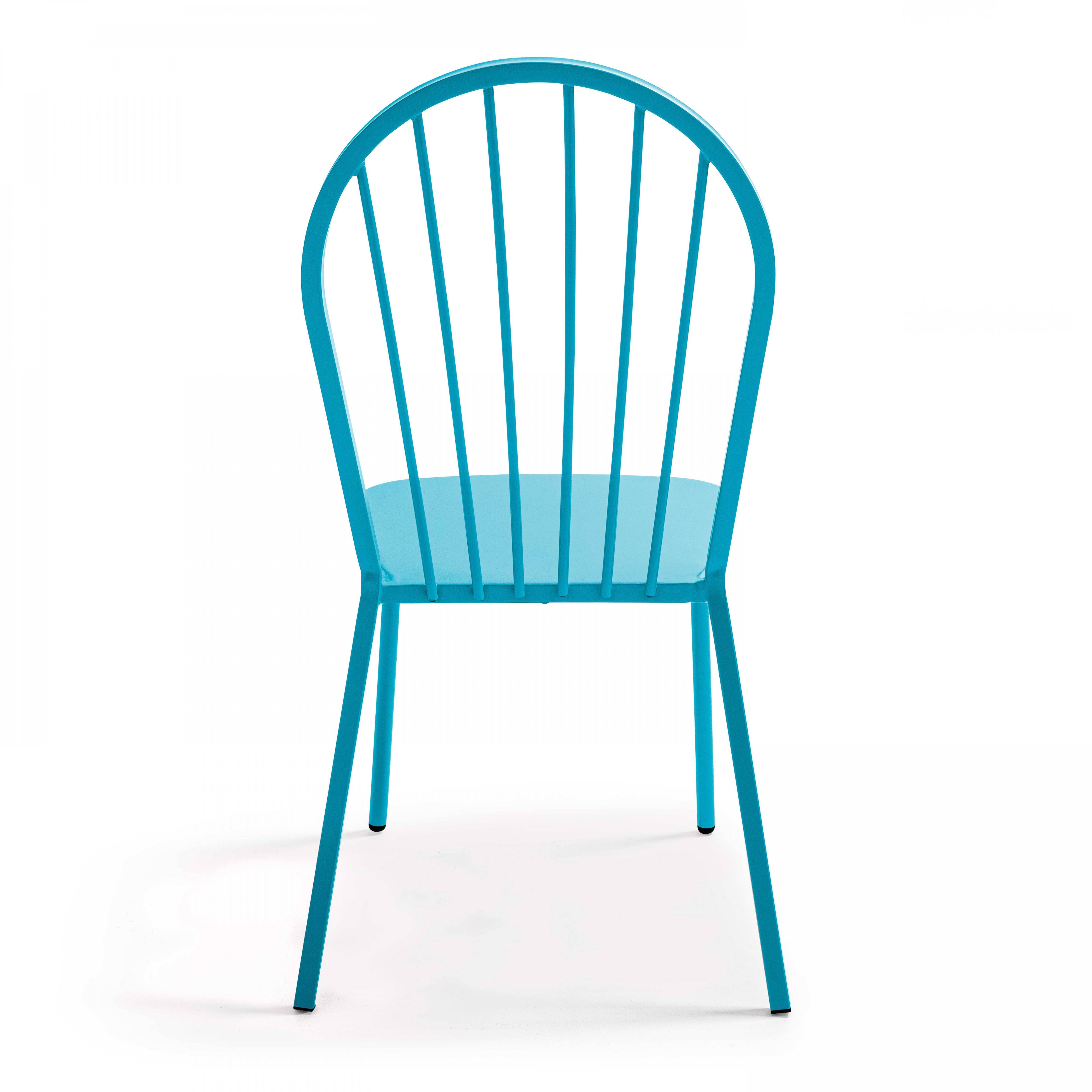 Oviala - Chaise bistrot de jardin en métal bleu Honfleur - Oviala - Image 3