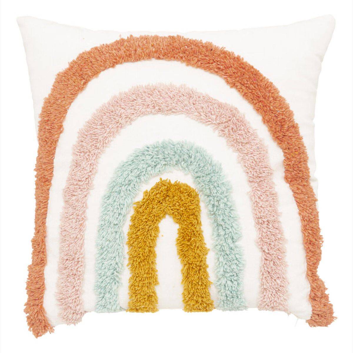 Coussin Enfant "Arc-en-Ciel" 38x38cm Multicolore - Image 1