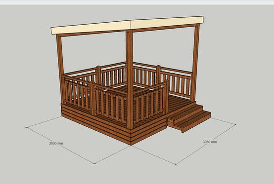 TERRASSE AUTOPORTEE + PERGOLA 3Mx3M - Image 3
