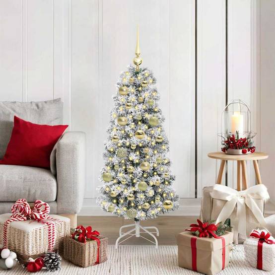 ComfortXL - Sapin de Noël Artificiel 120 cm Lumineux, Kit Décoration Complet avec 61 Boules et Guirlande LED – ComfortXL Outdoor Living - Image 1
