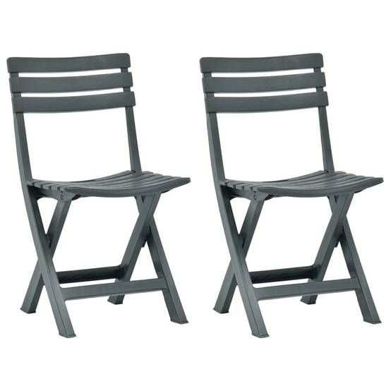 Lot de 2 Chaises de jardin pliables - Chaises d'extérieur - Chaise pliante de jardin Plastique Vert - Image 2