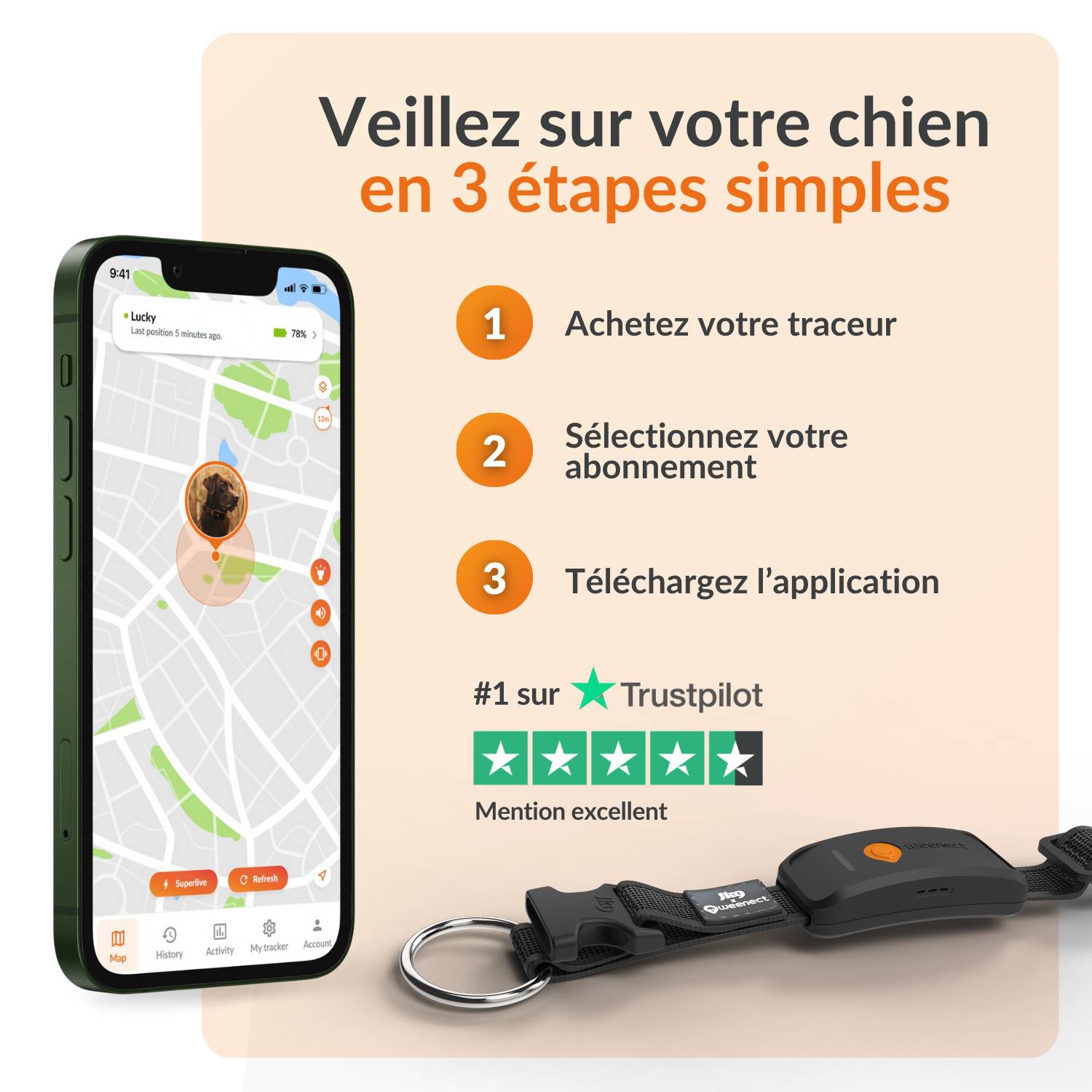 Weenect - Weenect XT - collier gps pour chien (noir) - Image 7