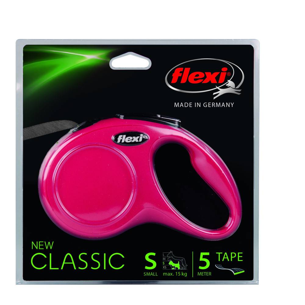 Flexi - Laisse sangle 5 mètres S rouge laisse pour chien Max 15 KG - Imagen 2