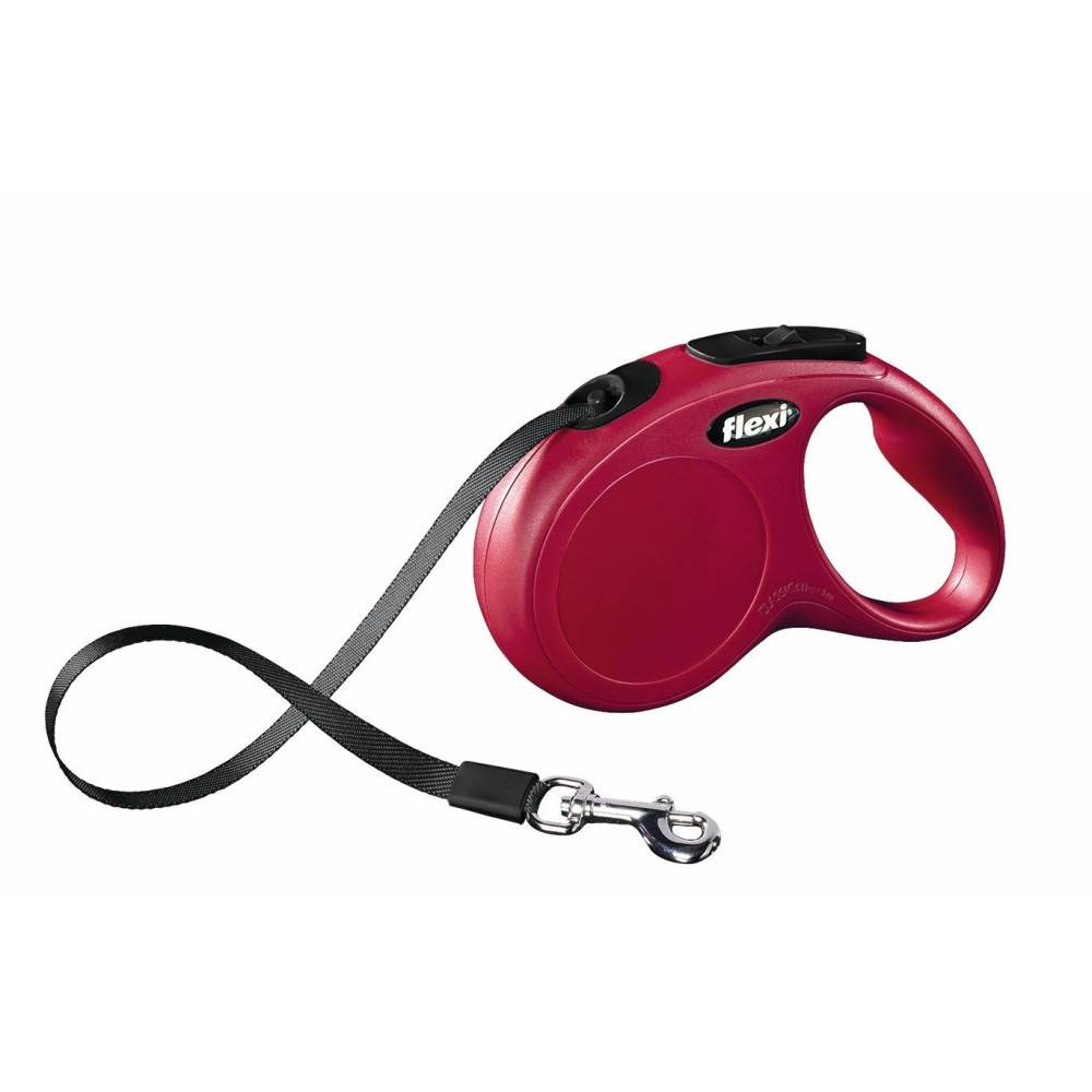 Flexi - Laisse sangle 5 mètres S rouge laisse pour chien Max 15 KG