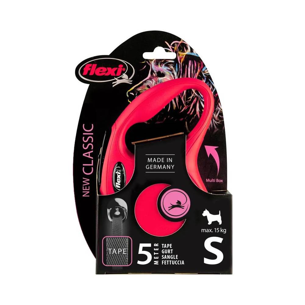 Flexi - Laisse sangle 5 mètres S rouge laisse pour chien Max 15 KG - Imagen 4
