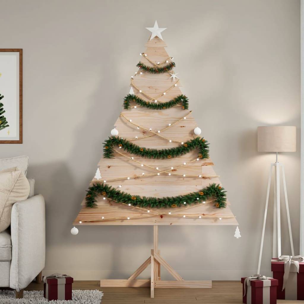 Sapin de noel en bois  Zerik Naturel  77 X 77 cm  - P95081N - Image 1