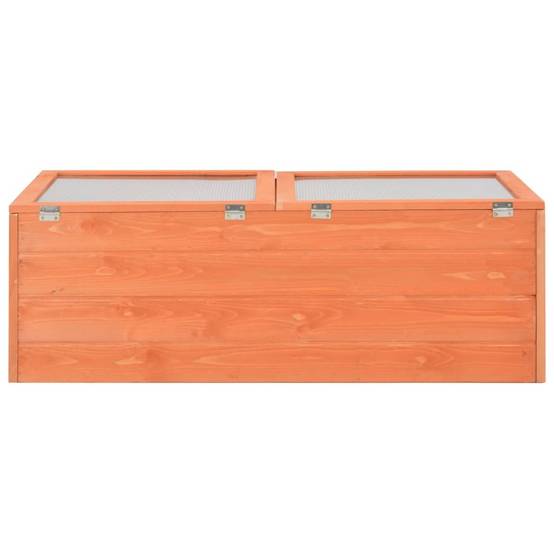 Serre Châssis Jardin Bois Polycarbonate Semis Hivernage 100x50x34 cm Brun - ComfortXL Outdoor Living - Image 6