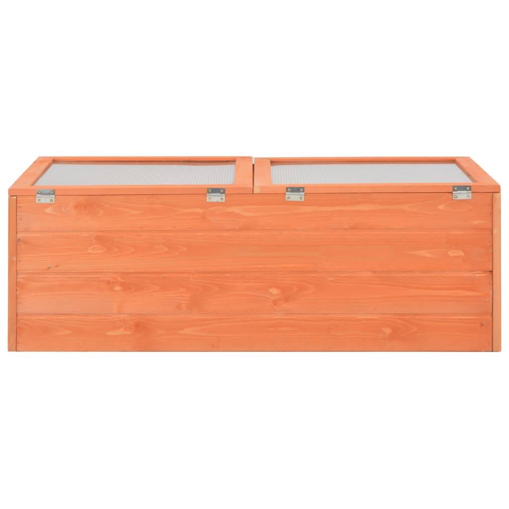 Serre Châssis Jardin Bois Polycarbonate Semis Hivernage 100x50x34 cm Brun - ComfortXL Outdoor Living - Image 6