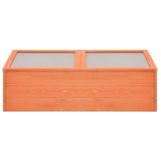 Serre Châssis Jardin Bois Polycarbonate Semis Hivernage 100x50x34 cm Brun - ComfortXL Outdoor Living - Image 2