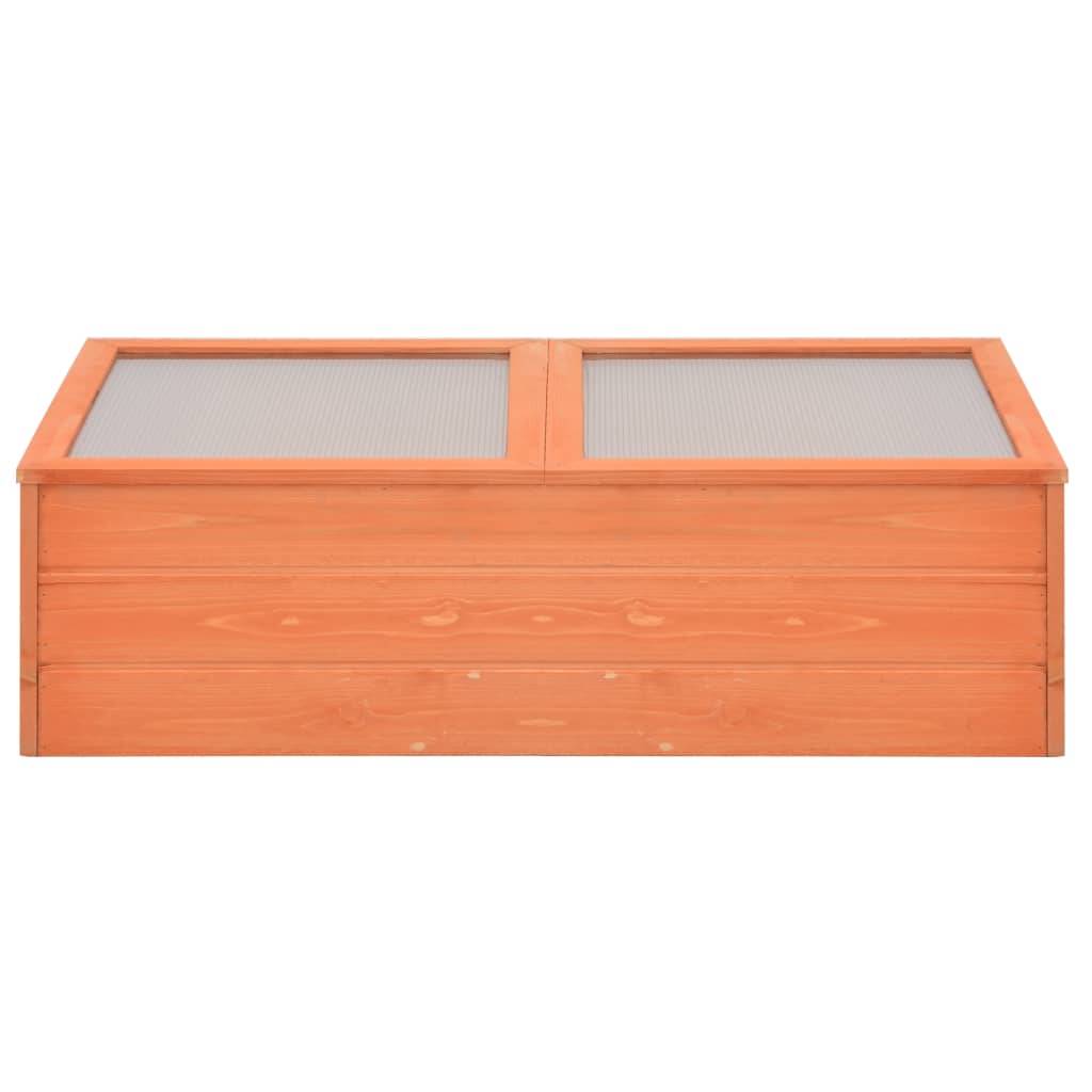 Serre Châssis Jardin Bois Polycarbonate Semis Hivernage 100x50x34 cm Brun - ComfortXL Outdoor Living - Image 2