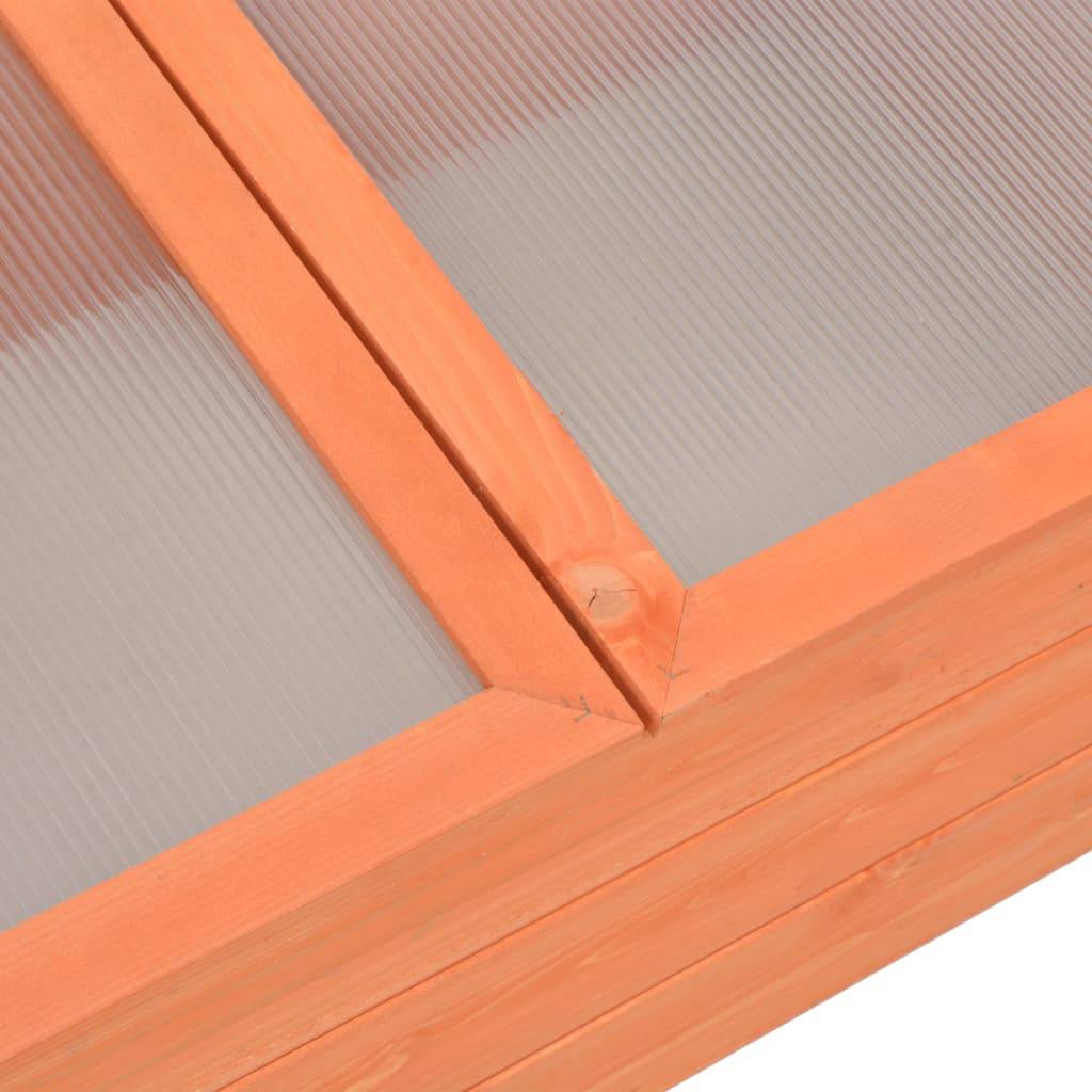 Serre Châssis Jardin Bois Polycarbonate Semis Hivernage 100x50x34 cm Brun - ComfortXL Outdoor Living - Image 7