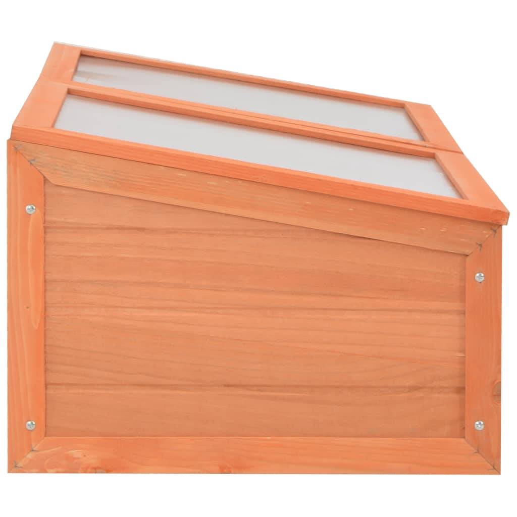 Serre Châssis Jardin Bois Polycarbonate Semis Hivernage 100x50x34 cm Brun - ComfortXL Outdoor Living - Image 5